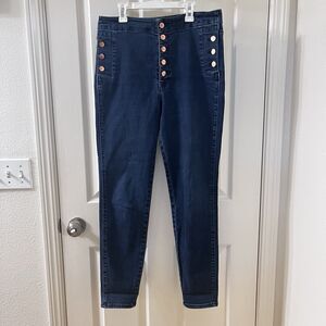 J Brand Natasha Sky High Skinny Button-Fly Jeans Blue Women's Size 31